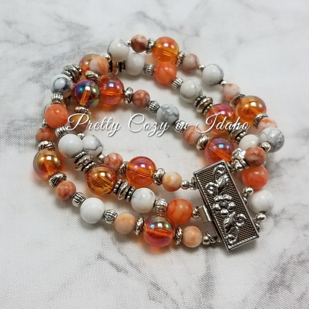 Orange gemstone bracelet